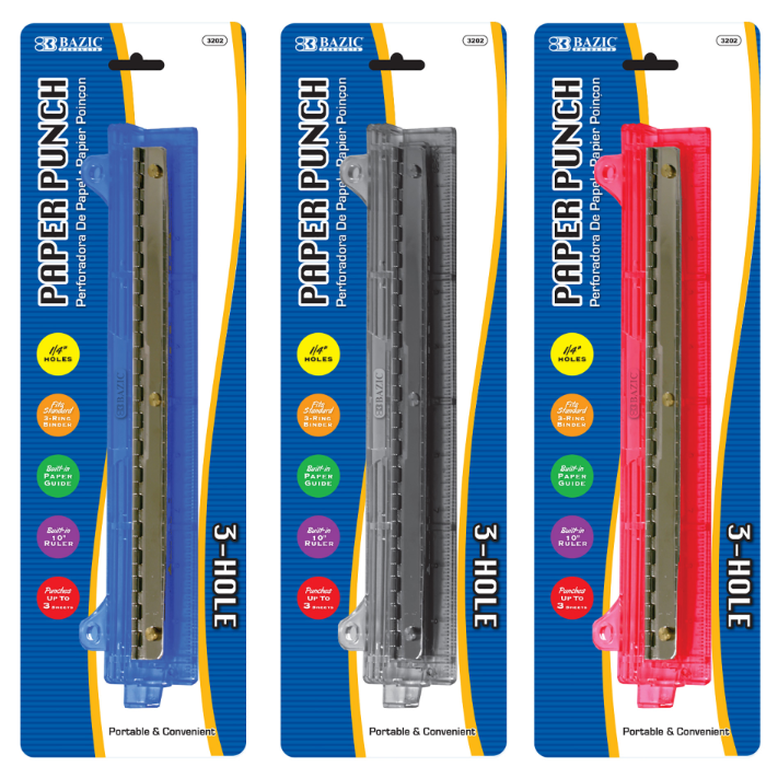 Bazic • Perforadora portátil de 3 orificios